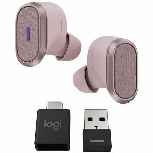 Logitech Zone True Wireless Rose - Noise Cancelling, Omni-directional, MEMS Technology Microphone - In-ear - Stereo - USB-C to A Charging Cable - 1 of 4