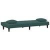 vidaXL Dark Green Velvet 2-Piece Sofa Set with Convertible Bed/Daybed and Footstool for Living Room, Lounge, Home - 4 of 4
