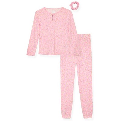 Sleep On It Girls 2-Piece Hacci Pajama Set with Matching Scrunchie