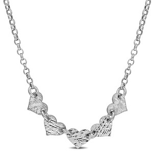 EVERLY JEWELRY | Sterling Silver 5.3mm Heart Center with 1.7mm Rolo Chain Necklace, 16 inc  + 2 inc - 1 of 4
