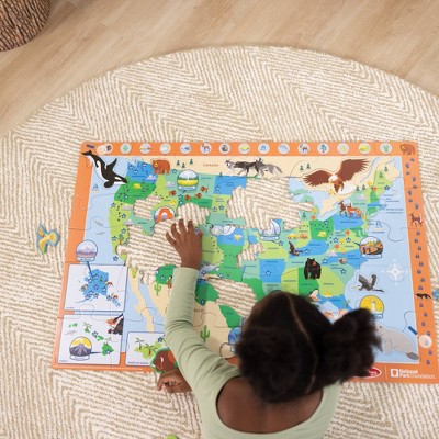 Melissa &#38; Doug National Parks U.S.A. Map Floor Puzzle 45pc Jumbo and Animal Shapes, Search-and-Find Activities, Park and Animal ID Guide_3