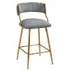 Grey Counter Height Bar Stools Corduroy Kitchen Island Counter Bar Stools - 4 of 4