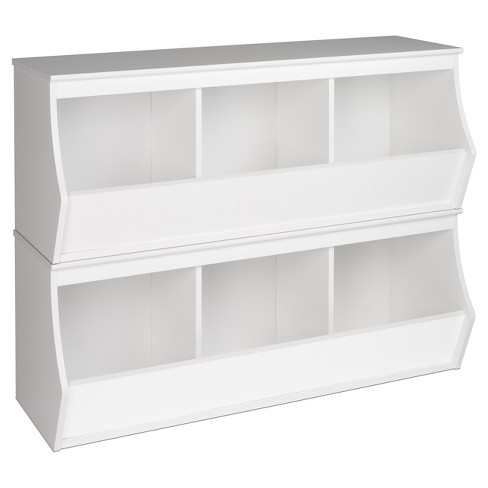 Furniture of America Ed Metal Storage Shelf with 6 Bins in White