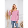 Coolmee Women's Fall Fashion Long Sleeve Shirts Dressy Casual Pleated Basic Trendy Tops Winter Clothes - 3 of 4