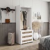 ORRD Tall Rattan Wardrobe Armoire with 3 Drawers, Freestanding Bedroom & Living Room Storage Organizer Cabinet - 2 of 4