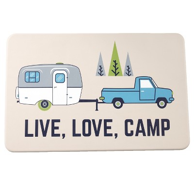 Lakeside Live Love Camp Bathroom and Kitchen Mat with Camper Van Motif