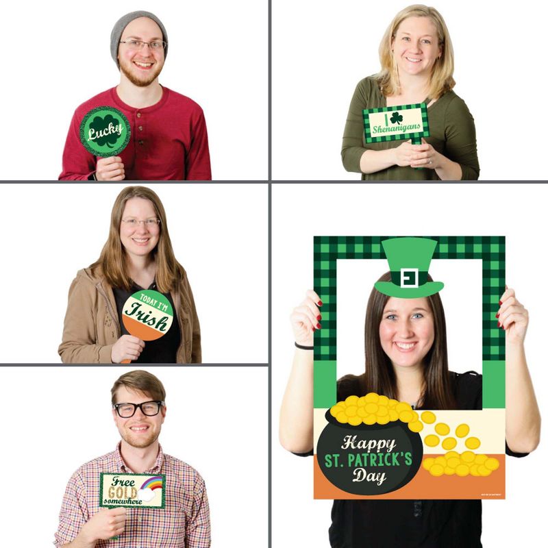Big Dot of Happiness St. Patrick's Day - Saint Paddy's Day Party Selfie Photo Booth Picture Frame & Props - Printed on Sturdy Material, 2 of 8