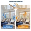 56'' Low Profile Ceiling Fan with Light and Remote Control 3CCT, Dimmable LED, Quiet Reversible Motor, Modern Ceiling Fan for Bedroom Indoor/Outdoor - 2 of 4