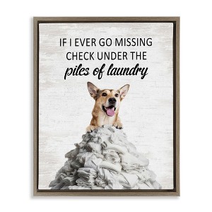 Stupell Industries Piles Of Laundry Dog, 31" x 25" - 1 of 4
