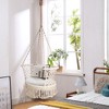 Costway Hanging Hammock Chair Macrame Swing Hand Woven Cotton Backrest - 2 of 4
