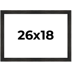 PosterPalooza | 26x18 Wide Barnwood Picture Frame, UV Acrylic, 6 Finishes - Grey, Brown, White, and Black - 1 of 4