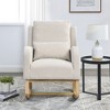 Fabric Modern Accent High Back Casual Armchair Rocker with Lumbar Pillow, Two Side Pockets and Sturdy Wood Frame - 3 of 4