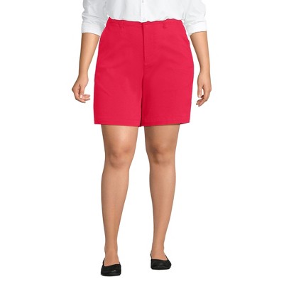 Lands' End Women's Plus Size Elastic Back Classic 7" Chino Shorts