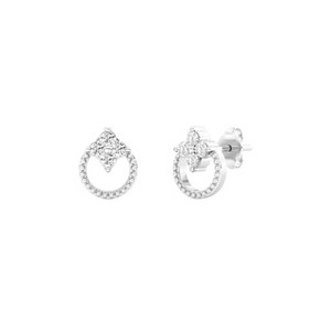 GILDED 14KT Gold Plated & 925 Sterling Silver Stud Earrings for Women in 1/5 Cttw Lab Grown Diamond Fashion Earrings for Women - 1 of 4