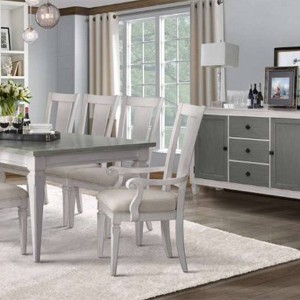 Acme Furniture Katia Dining Chair Light Gray Linen/Weathered White Finish - 1 of 4