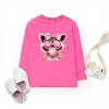 Valentine Raccoon With Bubblegum - Toddler Long Sleeve Graphic Tee - 3 of 4
