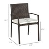 PAGED Set of 2 Patio Dining Chairs,Modern Rattan Outdoor Dining Chairs with Cushion and Backrest,Chairs Suitable for Patio,Garden - 3 of 4