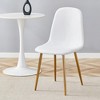 PAGED Modern Dining Chairs Set of 4, High Resilience Linen-Cotton Kitchen Chairs with Metal Legs for Dining Room - 3 of 4