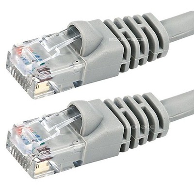 Monoprice Cat5e Ethernet Patch Cable - 10 Feet - Gray, Snagless RJ45, Stranded, 350MHz, UTP, Pure Bare Copper Wire, Crossover, 24AWG