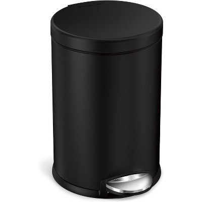 Paaaawaters 4.5 Liter / 1.2 Gallon Round Bathroom Step Trash Can, Brushed Stainless Steel