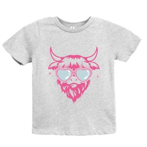 Cow Heart Glasses Glitter - Youth Short Sleeve Graphic T-Shirt - 1 of 4