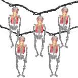 Northlight 10ct Skeleton Halloween Lights - 7.5ft Black Wire
