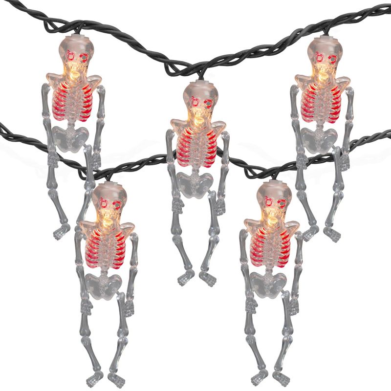 Northlight 10ct Skeleton Halloween Lights - 7.5ft Black Wire, 1 of 5