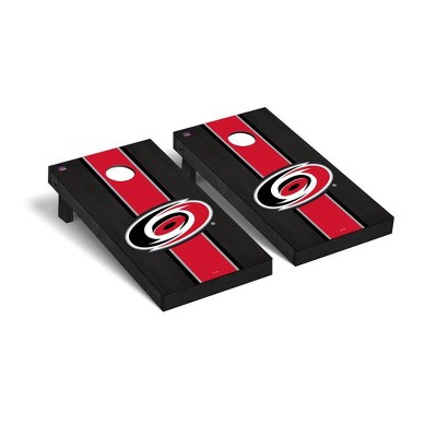NHL Carolina Hurricanes Premium Cornhole Board Onyx Stripe Version
