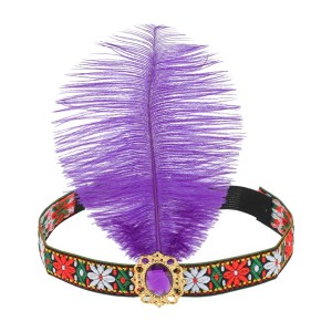Unique Bargains Women's Tribal Style Feather Headband 1 Pc - 1 of 4