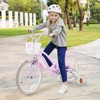 Gymax 14"/16"/18" Kids Bike Bicycle w/ Height Adjustable Handlebar & Seat Removable Basket Training Wheels for 3-5/4-7/4-8 Years Old Pink/Purple - 2 of 4