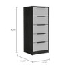 CAVINAS 5 Drawers Dresser for Bedroom,Modern Drawers with Black Handle for Kids Room,Living Room,Entry and Hallway,White/White+Brown - 3 of 4