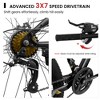 YONWAY 26-Inch Mountain Bike, 21-Speed Gear System, High Carbon Steel Frame, Front and Rear Mechanical Disc Brakes, for Boys Girls - 3 of 4