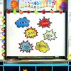Juvale 60 Pack Superhero-Themed Bulletin Board Decorations for Classroom Decor, Comic Book Bubble Cutouts, 5x7 In - 3 of 4