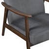 NicBex Accent Chair Velvet Upholstery Wood Frame Arm Chair Lounge Chair High-Resiliency Foam Cushions Reading Chair Comfy Chair, Dark Gray - 2 of 4