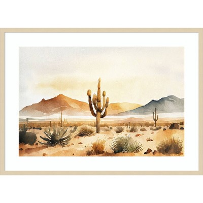 Through the Desert II 41" Brown Framed Scenic Landscape Print