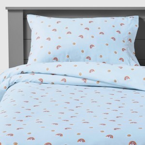 Rainbow Microfiber Kids' Sheet Set Scatter - Pillowfort™ - 1 of 4