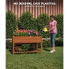 Outdoor Wooden Raised Garden Bed,48x24x30in Elevated Large Planter Box with Wheels for Patio Flowers Cultivate Herbs, Vegetables & Fruits - 3 of 4
