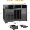 48" Large Dog Crate Furniture, Farmhouse Dog Kennel with Built-in Dog Bowl, 3 Drawers & Open Shelves, Heavy-Duty Wooden Dog Crate Table - 2 of 4