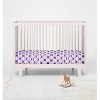 Bacati - Purple Large Dots 100 percent Cotton Universal Baby US Standard Crib or Toddler Bed Fitted Sheet - 4 of 4