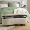 VYNXARIA Boucle Flip Top Storage Bench Taupe,Solid wood legs in natural color - 2 of 4