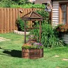 Costway Wooden Wishing Well Hexagonal Bucket Flower Plants Planter Patio Garden Decor - 3 of 4