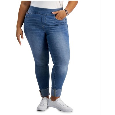 Tommy Hilfiger Womens Cropped Roll Up Ankle Skinny Fit Jeans