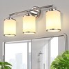 DORESshop 17 In. 3-Light Chrome Vanity Light with Frosted Cylinder Glass Shades Stylish Modern Wall Sconce for Vanity or Mirror - 2 of 4