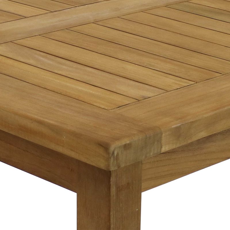 Sunnydaze Outdoor Solid Teak Wood with Light Stained Finish Square Patio Dining Table - 32" - Light Brown, 5 of 8