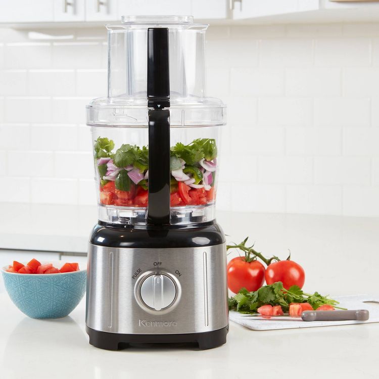Kenmore 11-Cup Food Processor and Vegetable Chopper - Black/Silver: 500W, 2 Speeds, Stainless Steel Blades, Dishwasher-Safe, 3 of 5