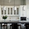 Dewdrop Industrial Hanging Pendant Light, White Drum Metal Shade, Modern Ceiling Fixture for Kitchen Island - 4 of 4