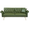CAVINAS 67.71" Adjustable Sofa Bed Soft Modern Faux Leather Upholstered 2-seater Sleeper Sofa Bed with Pillow - 2 of 4