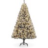 Gaomon Artificial Christmas Tree, 6FT Tall Lighted Xmas Tree with Foldable Metal Stand, Large Snow Flocked Xmas Tree - 2 of 4