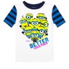 Minions Better Together Youth Black and Blue Stripes Short Sleeve Pajama Set - 2 of 3