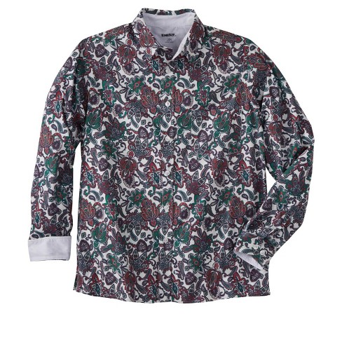 Kingsize Men's Big & Tall The No-tuck Casual Shirt - L, Holiday Paisley ...